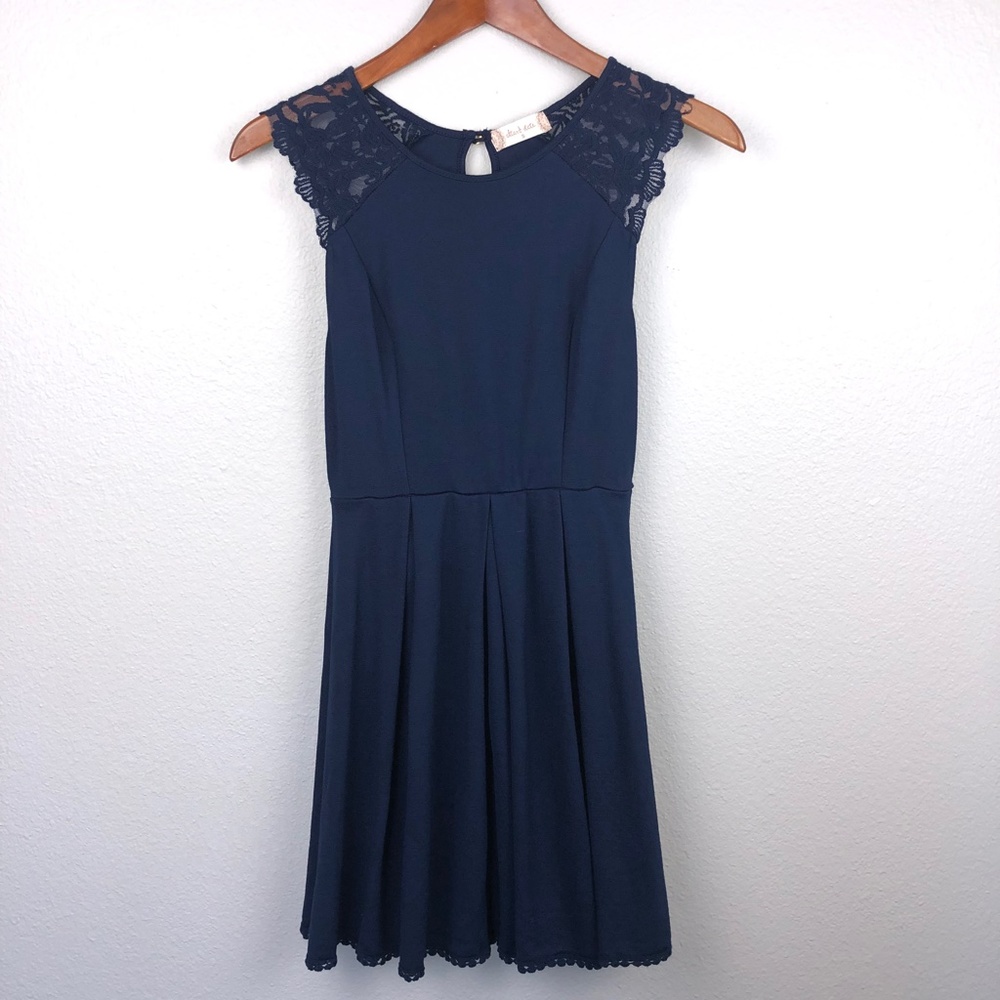 NWOT - Altar'd State Navy Dress w/Lace - SMALL